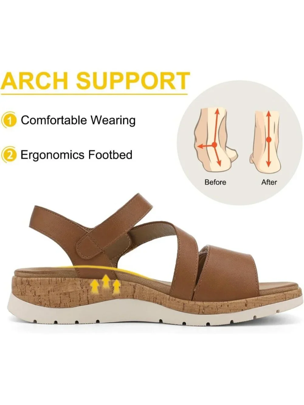 Women's Brown Summer Open Toe Adjustable Ankle Straps Comfortable Sandals